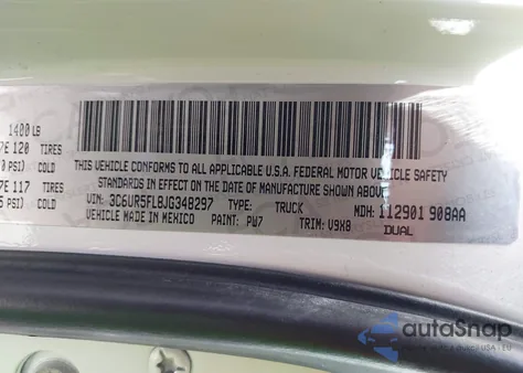 2018 Ram 2500 Laramie 4X4 6'4 Box from USA, damaged, VIN 3C6UR5FL8JG348297
